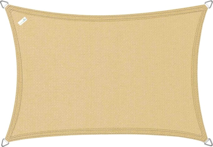 Buitenkado schaduwdoek rechthoek 2.5x4.5m - HDPE/RVS - zand beige
