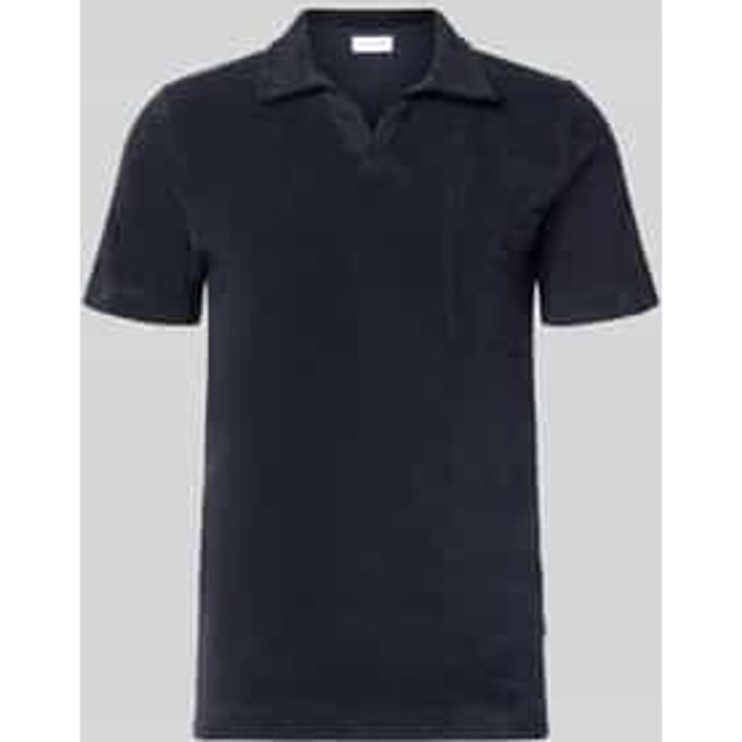 relaxed fit poloshirt met V-hals