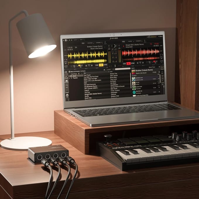 Dailygoods- MIDI-Interface 5-In/2-Out - Merge Box - MIDI I/O - USB Type-B - Schokbestendig - Met minimale latentie - Midi-merger