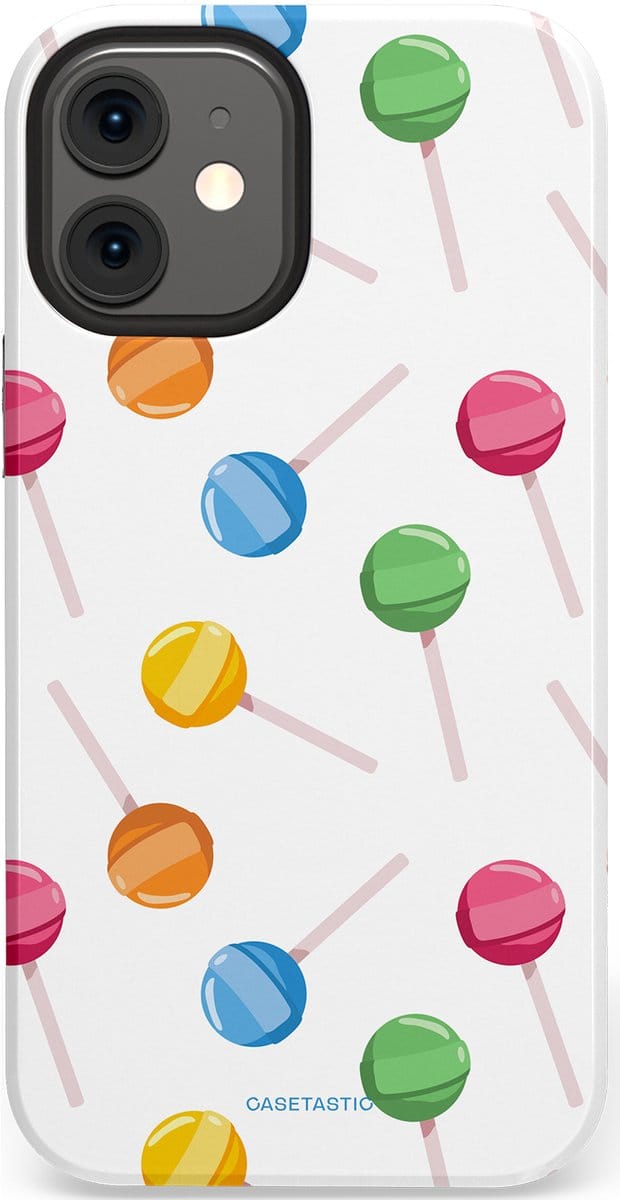 Casetastic hoesje geschikt voor Apple iPhone 12 Mini - Dubbellaagse bescherming - Lollybom - Fashion Case - Wit