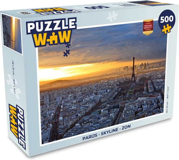 Puzzel Parijs - Skyline - Zon - Legpuzzel - Puzzel 500 stukjes