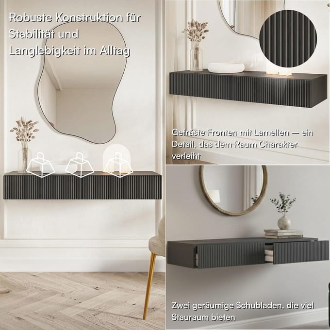 Stijlvolle Make-uptafel met 2 Laden - 110 cm - Zwart