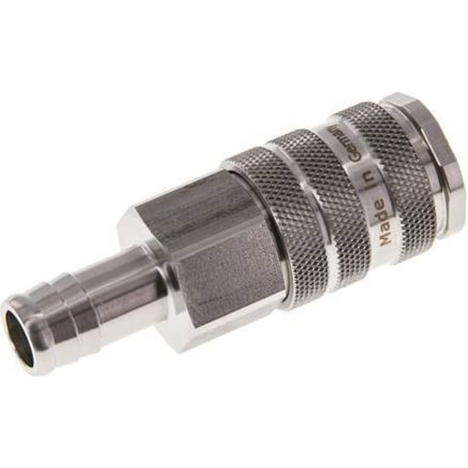 RVS 316L DN 10 Luchtkoppeling Snelkoppeling 13 mm Slangpilaar