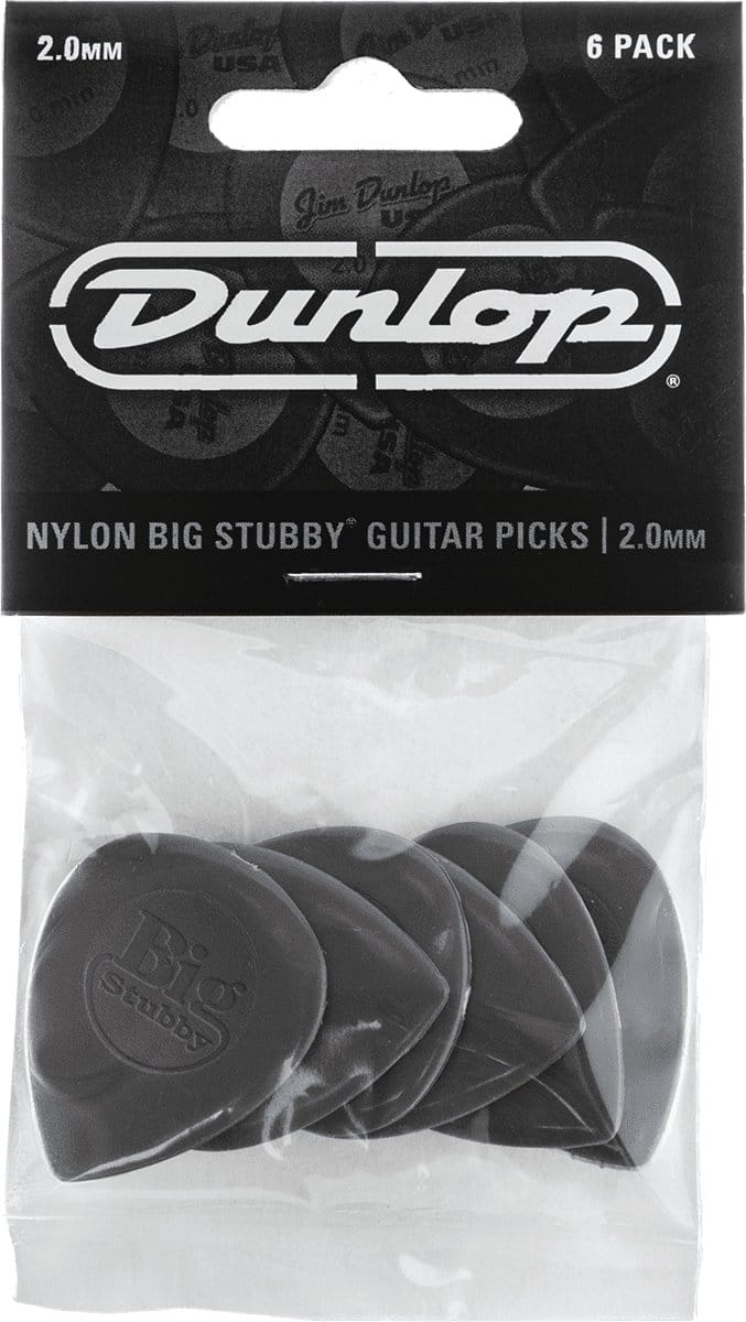 Jim Dunlop Stubby - Plectrums - Big Stubby - Player's Pack 6 Stuks - 2,00 mm