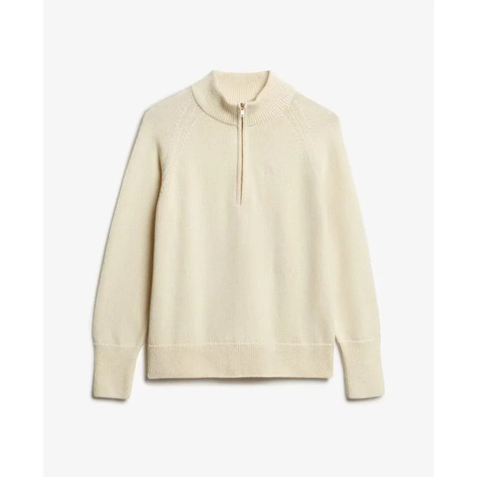 Superdry - Classic Cotton Knit Half Zip Trui Relaxed Pasvorm - Dames - Sweaters
