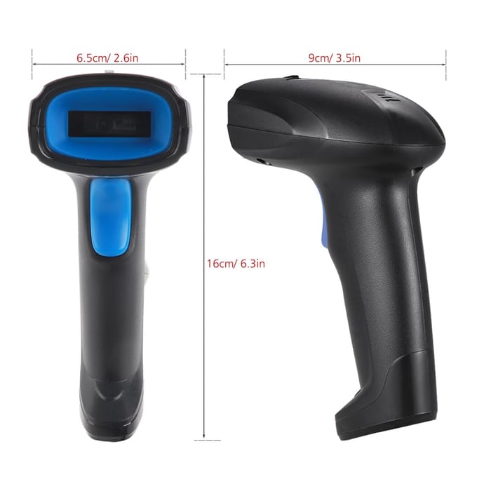 Scanner de codes-barres CCD portable automatique USB filaire lecteur de codes-barres 1D pour paiement mobile scan d'écran d'ordinateur black