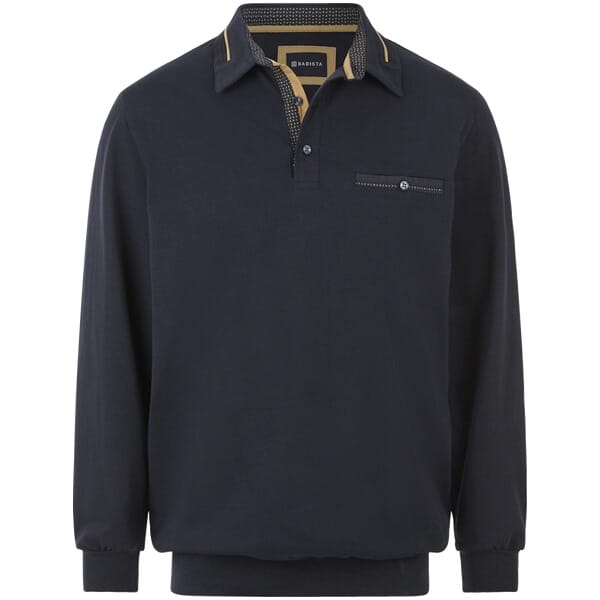 Poloshirt met lange mouwen DOROCASTI donkerblauw