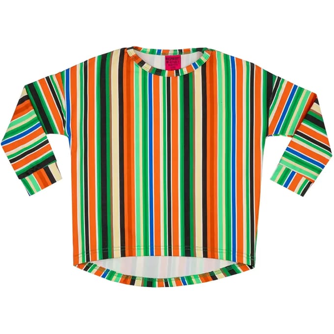 Meisjes-T-shirt met lange mouwen Raspberry Republic Folk Stripes