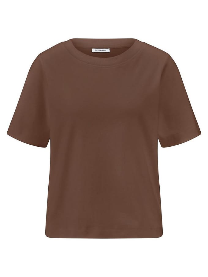 Shirt ronde hals Van Peter Hahn bruin
