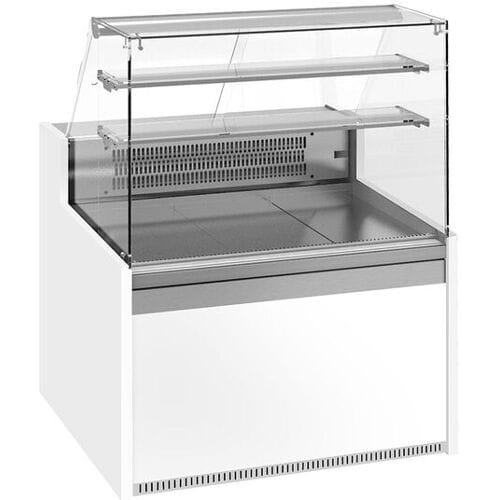 GGM Gastro Gebaksvitrine - 998x985mm - rechte ruit - met 1 deur - met 2 legroosters zilver
