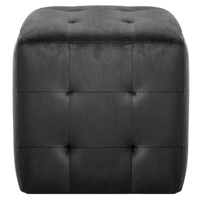 vidaXL - Poef - 2 - st - 30x30x30 - cm - fluweel - zwart