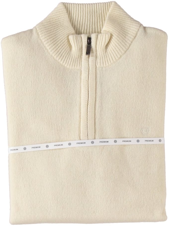 Fellows United Pullover Premium Half Zip Jersey Knit White (52.1137 - 104)