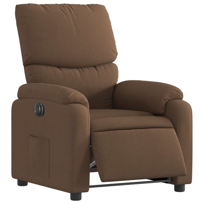 vidaXL - Fauteuil - verstelbaar - elektrisch - stof - bruin