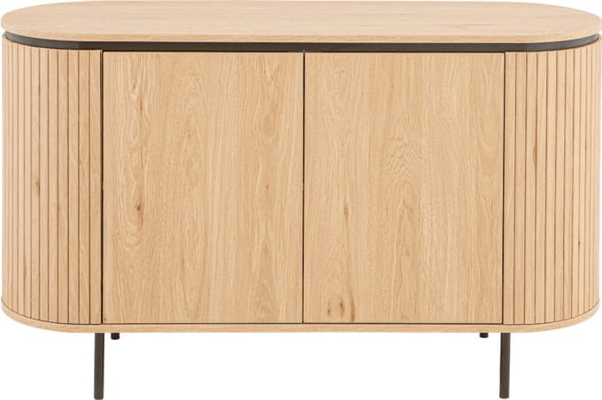 CALICOSY - Dressoir met 2 deuren en zijkanten met groefeffect L120 cm - MALAGA