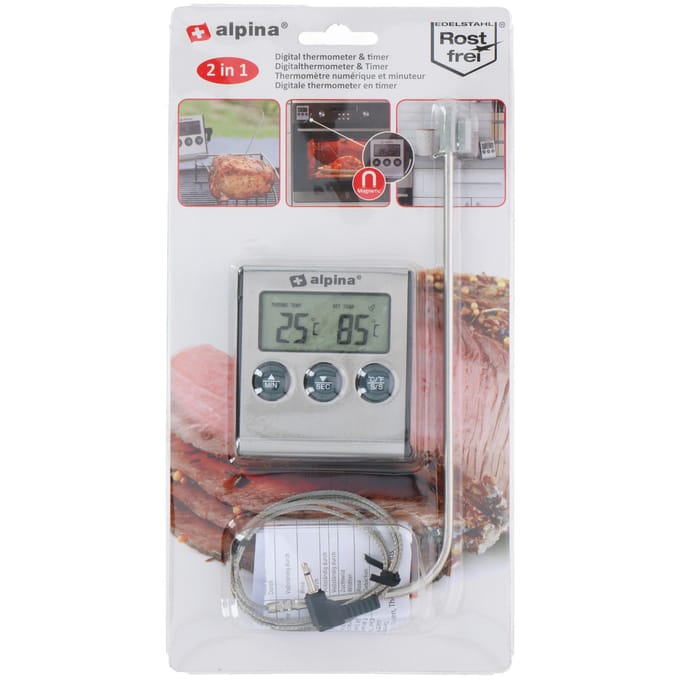 Alpina keuken thermometer - 2 in 1 - digitale thermometer & timer