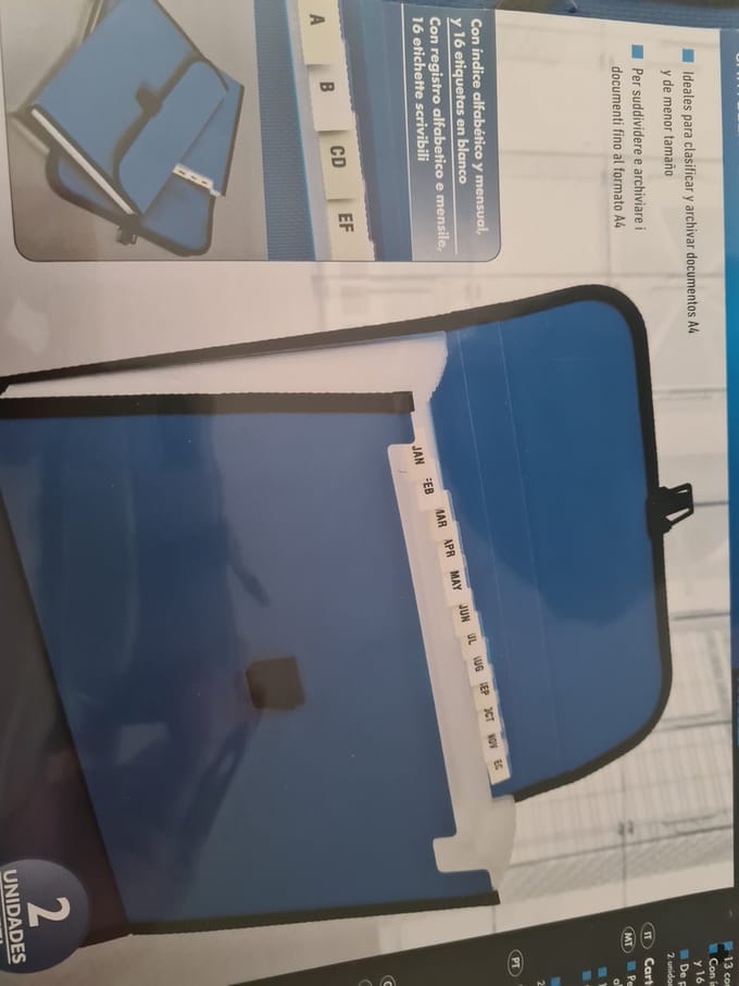 United office Organiser mappen blauw 2 stuks