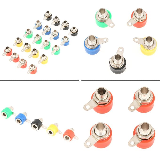 20 Stuks Gemengde Kleuren 4mm Luidspreker Versterker Terminal Banaanstekker Aansluiting Jack Connectoren
