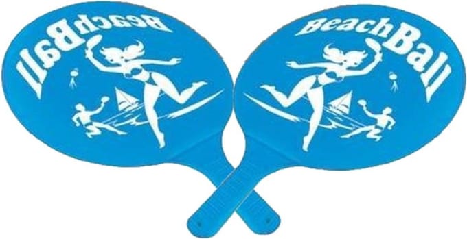 Gebro beachball set - blauw - kunststof - strandspelletje - tennis