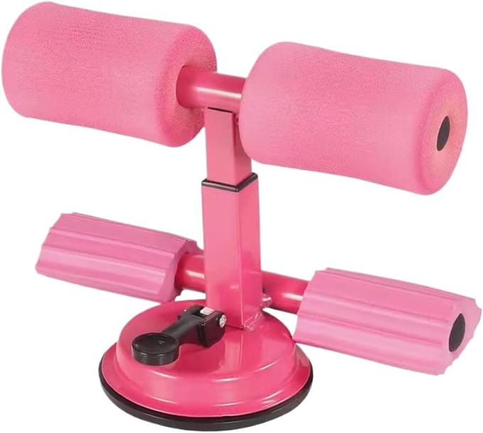 Zitstang - Spiertrainer - Buikspieren Trainen - Verstelbare Zuignap - Compact Ontwerp - Roze