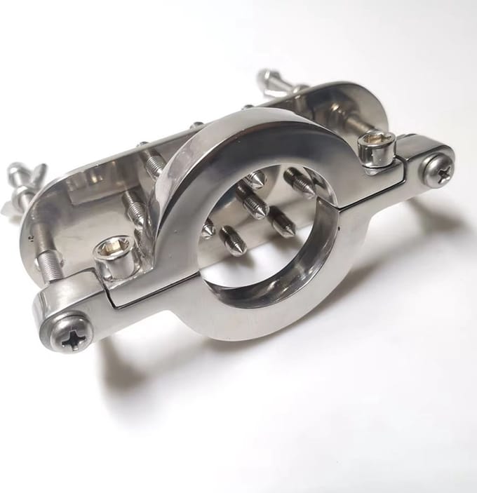 Ballencrusher met Spikes - RVS - Scrotum - Balzak - Crusher - Brancard - BDSM