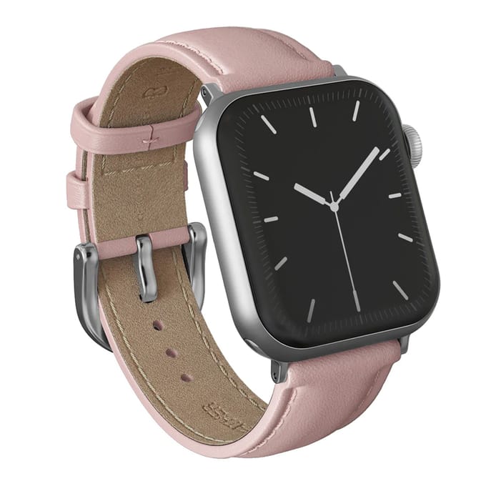 Burga Genuine Leather Band voor de Apple Watch | 38/40/41/42 mm - Pillow Talk / Silver