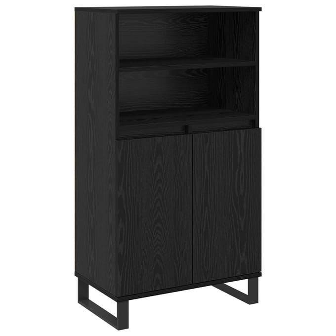 vidaXL - Highboard - Zwart - 60 - x - 36 - x - 110 - cm - Bewerkt - hout