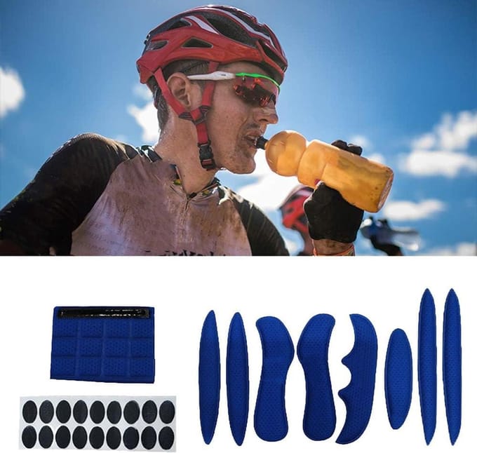 Helm Pads - Universele Vulling - Helm Comfort - Wasbaar Sneldrogend - 2 Sets 9 Stuks - Blauw