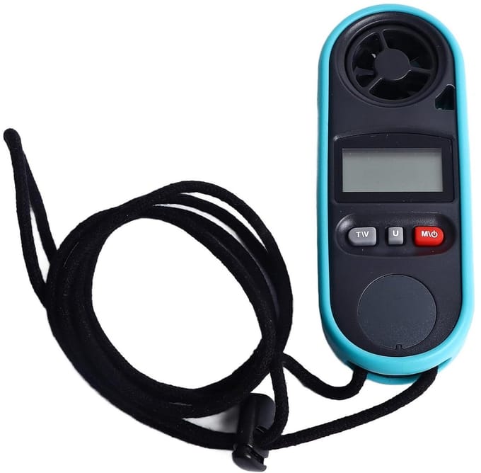 Anemometer Thermometer - Windsnelheid Meter - Temperatuur Meten - LCD Achtergrondverlichting - 0-30 m/s - Zwart