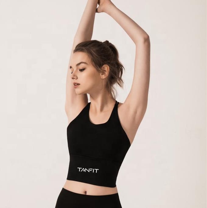 Sports Bra - Cross Back - L - zwart