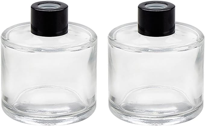 2 STKS 50ml/1.7oz Lege Clear Ronde Glas Diffuser Potten Aromatherapie Diffusers Vaas Geur Refill Aroma Dispenser voor DIY Vervanging Reed Diffuser Sets Craft Projecten Bruiloft Decor