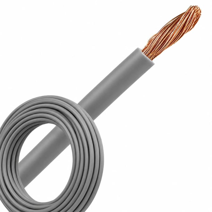 Montagedraad VDS 0.75mm² (H05V-K) 70° grijs - per rol 100 meter (29103)