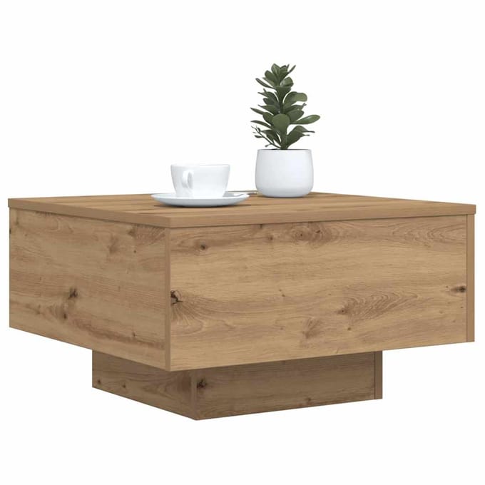 vidaXL - Artisanaal - eiken - 55 - x - 55 - x - 31 - cm - Bewerkt - hout