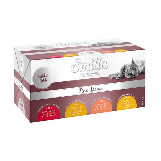 Smilla Fine Menu met Fijnproeversvulling 8 x 100 g - Mixpakket (4 soorten)