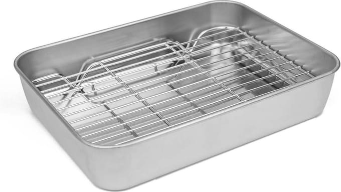 BBQ-Tray Compact Hoog | Braadslede | Bakplaat met rooster - 23x17x5cm