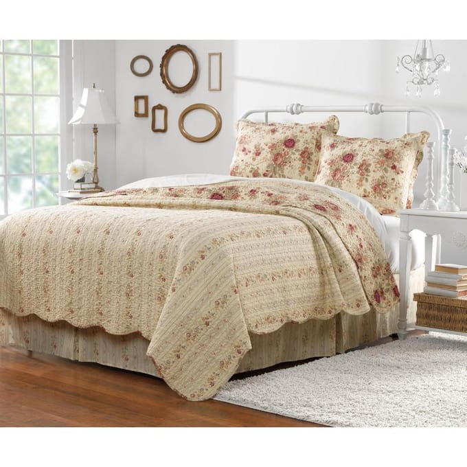 Katoenen Heirloom Dekbedset, 5-delig, King/California King, Ecru ecru