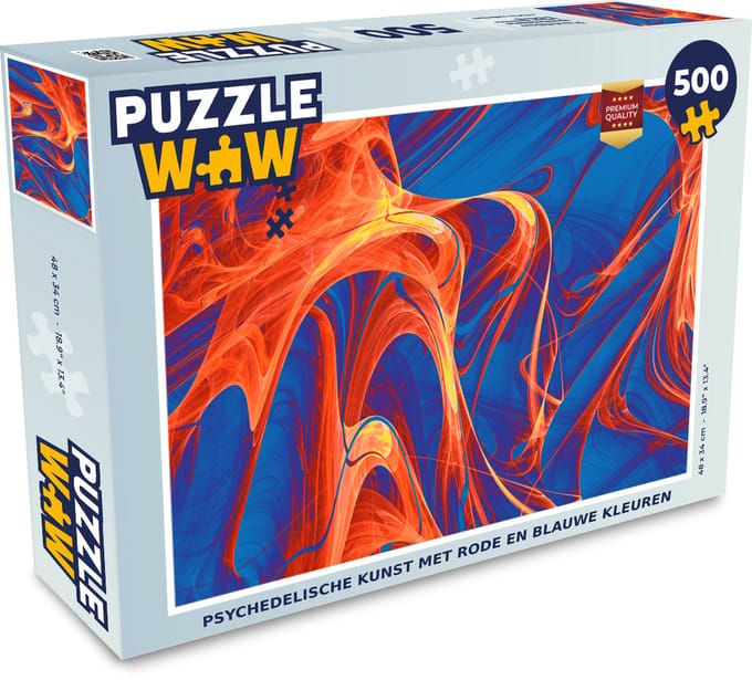 Puzzel Kunst - Golven - Kleur - Psychedelisch - Legpuzzel - Puzzel 500 stukjes