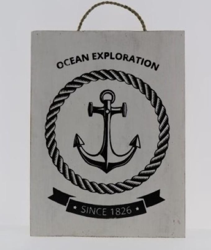 Tekstbord 30x40 cm Ocean Exploration van hout