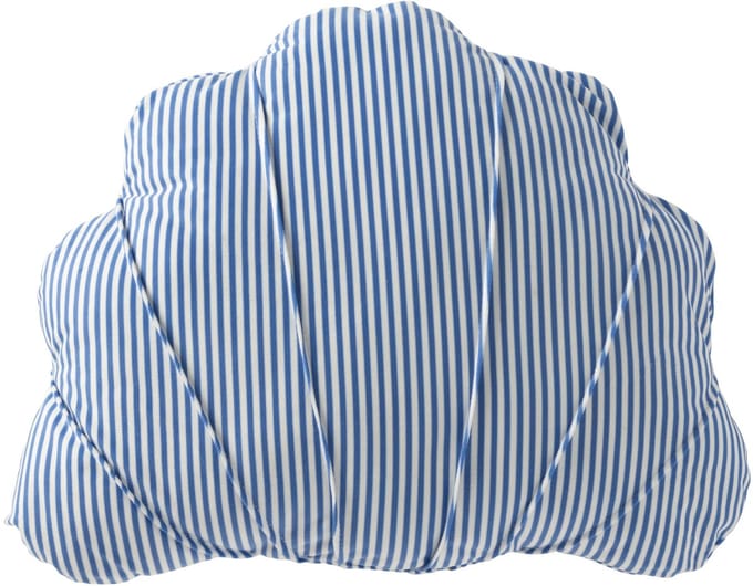 J-Line kussen Schelp Gestreept - polyester - blauw/wit