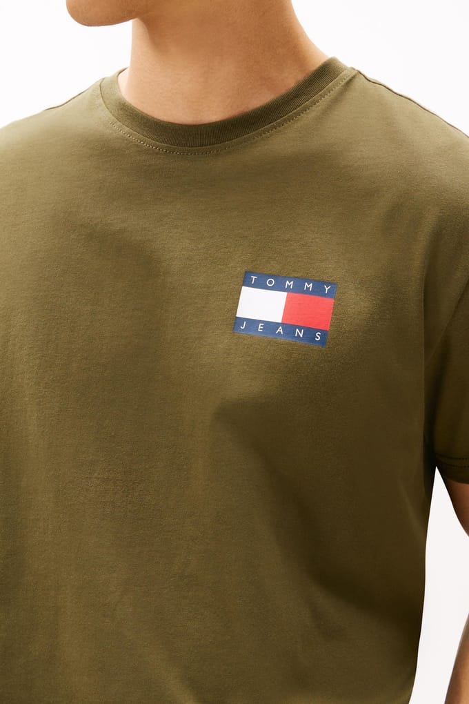 Tommy Hilfiger Slim Essential T-shirt Dark Greenery Größe: M | Basic T-Shirts Outlet | Herren | Grün