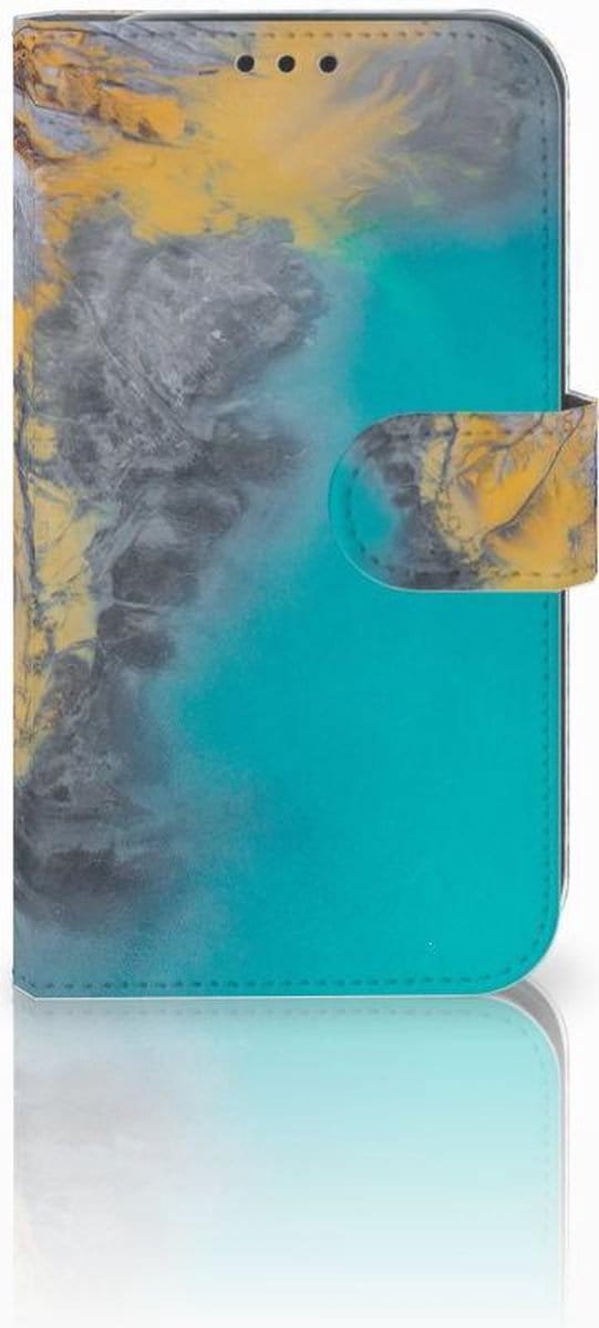 Samsung Galaxy Xcover 4 | Xcover 4s Bookcase Marble Blue Gold
