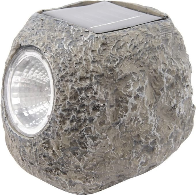 Lumineo Buiten spot solar verlichting - steen - LED - 10 x 12 cm