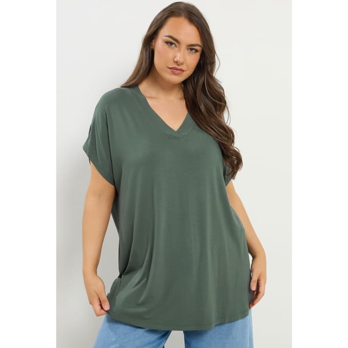 Yours Groen Tshirt Met Aangegroeide Mouwen Size 42