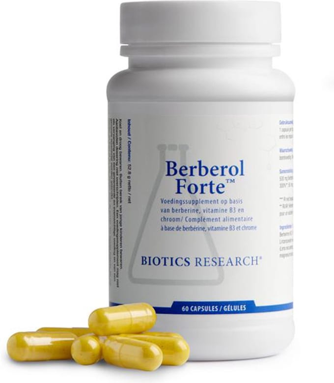 Biotics Research - Berberol Forte - Complex van berberine, Chroom en Niacine - 60 capsules