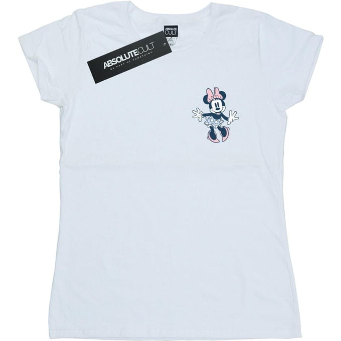 Disney Dames/Dames Minnie Mouse Dansende Borst Katoenen T-Shirt (Wit)