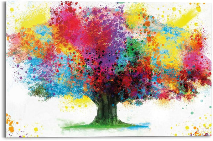Schilderij Kleurrijke boom - 60 x 90 - Hout - REINDERS