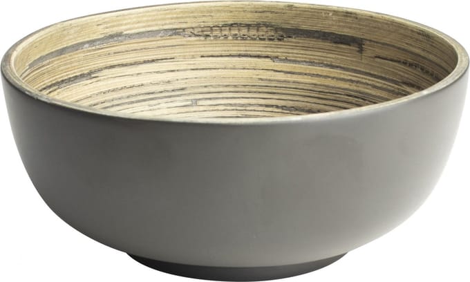 Schaaltje ø14x6cm bamboe groen/grijs