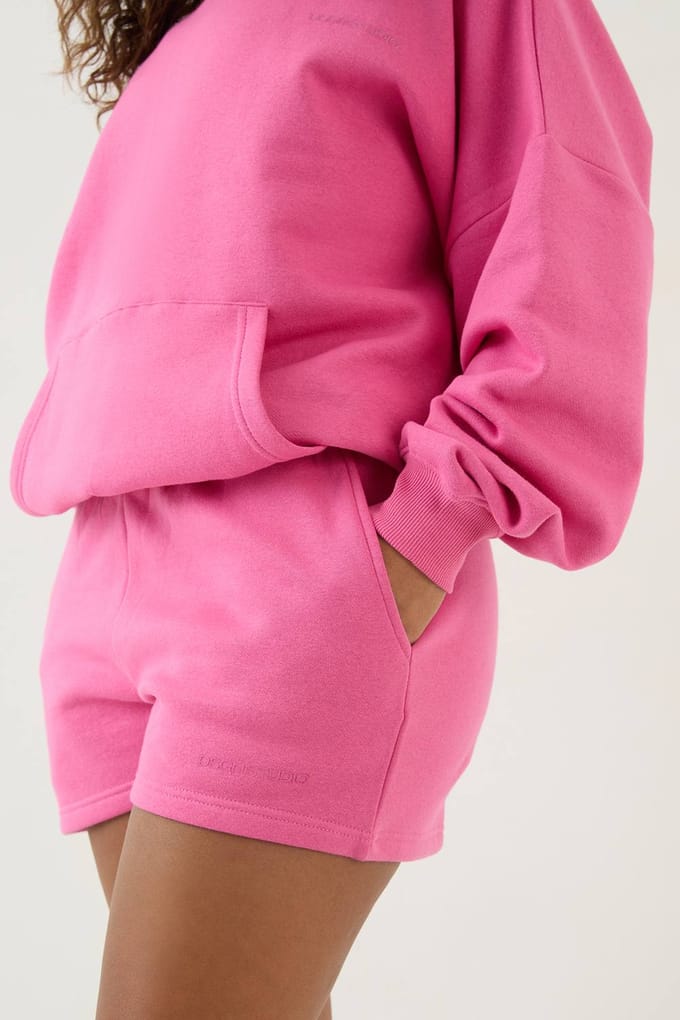 Dames Dsgn Studio Losse Pasvorm Sweat Short | Roze | Maat: Medium