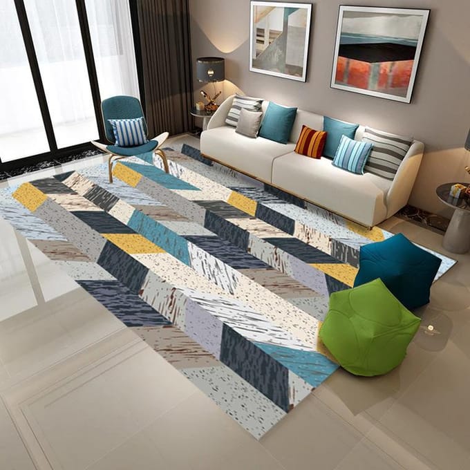 Tapis de salon simple et moderne avec impression 3D, style nordique, pour chambre à coucher, bureau 60 * 160cm gray