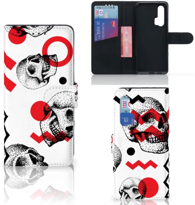 Telefoonhoesje met Naam Honor 20 Pro Skull Red