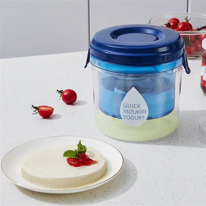 Passoire à yaourt Séparateur de petit-lait réutilisable Multiusage Yaourt grec maison à l'ancienne Lait de soja Fromage Jus Passoire drainant l'humidité blue